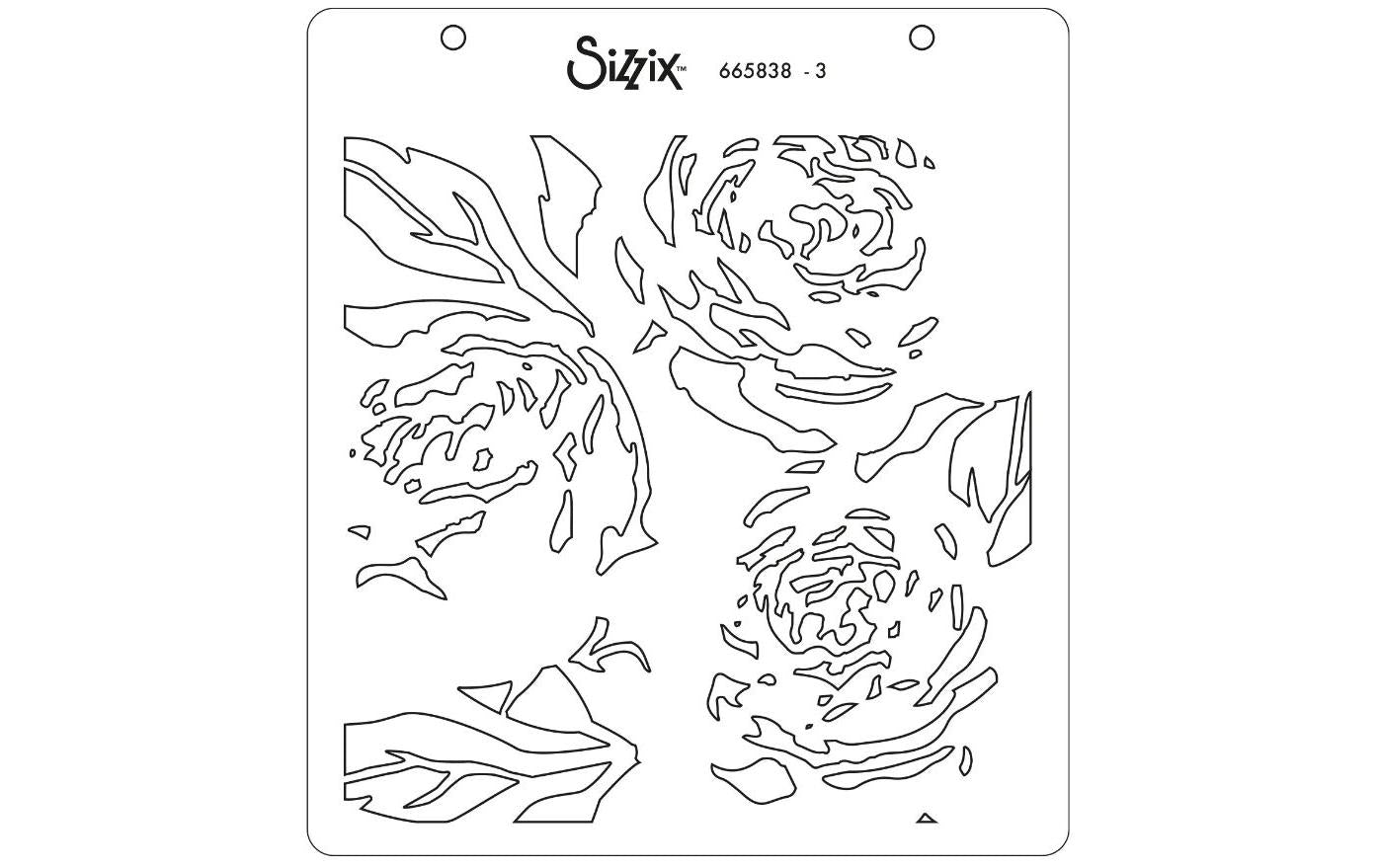 Sizzix Schablone – Pfingstrose – 150 × 150 mm