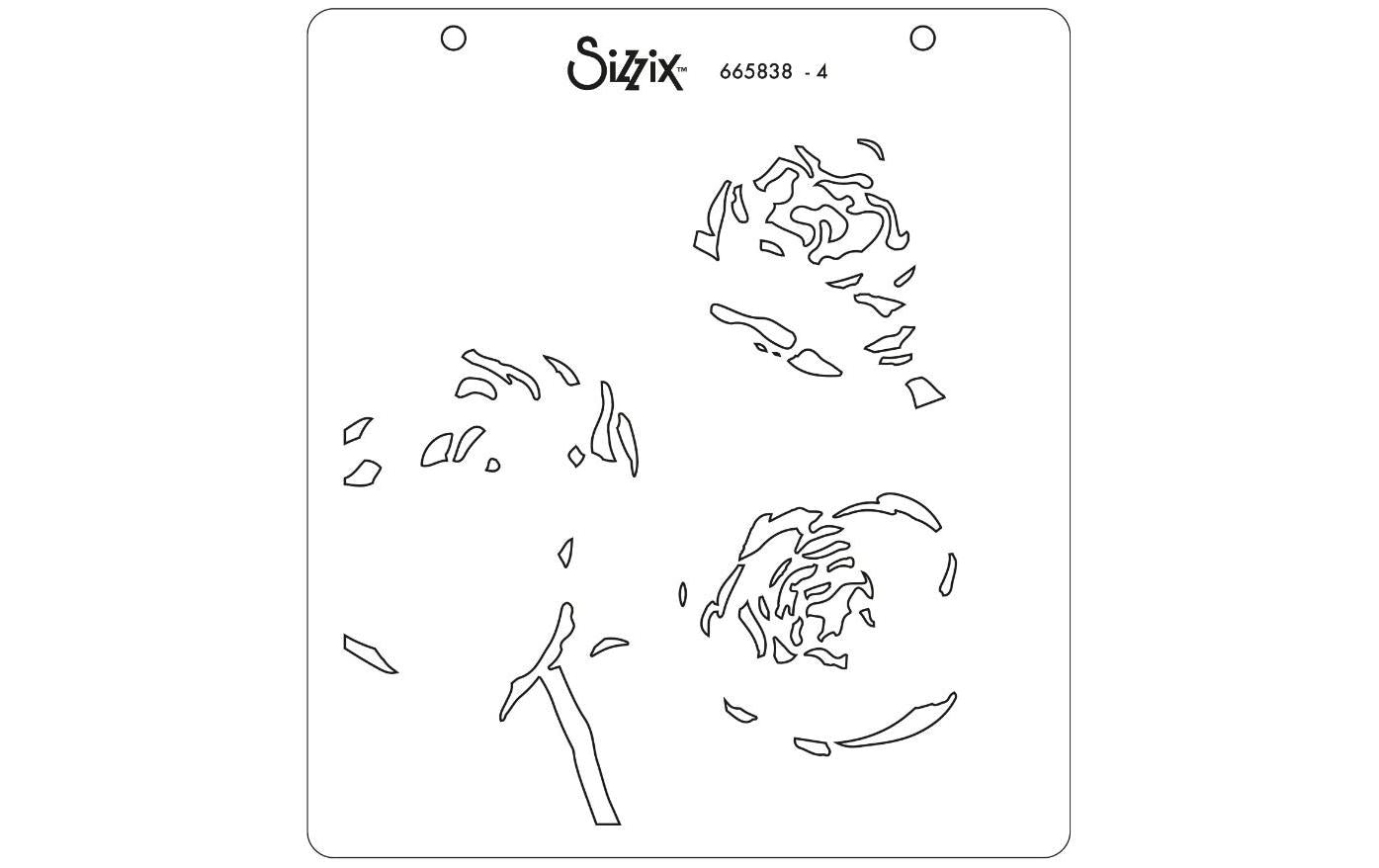 Sizzix Schablone – Pfingstrose – 150 × 150 mm