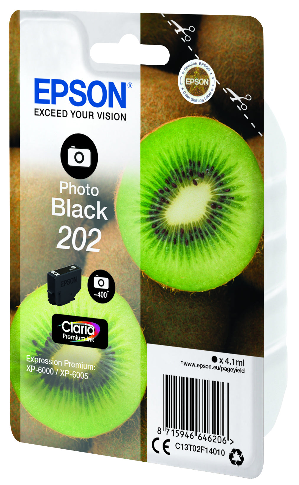 Epson Tintenpatrone C13T02F14010, schwarz, 4,1 ml, original – für Tintenstrahldrucker und Multifunktionsgeräte