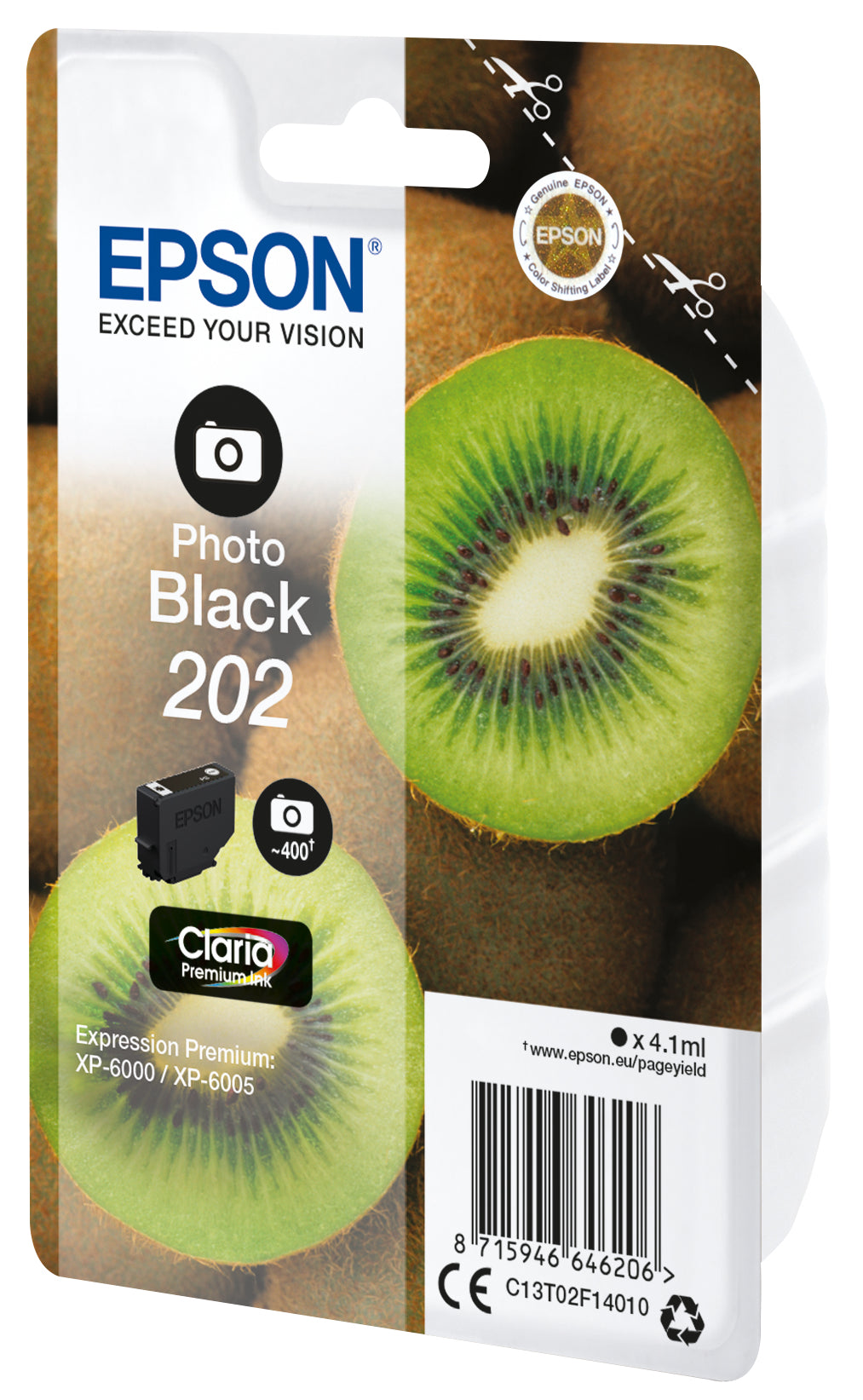 Epson Tintenpatrone C13T02F14010, schwarz, 4,1 ml, original – für Tintenstrahldrucker und Multifunktionsgeräte