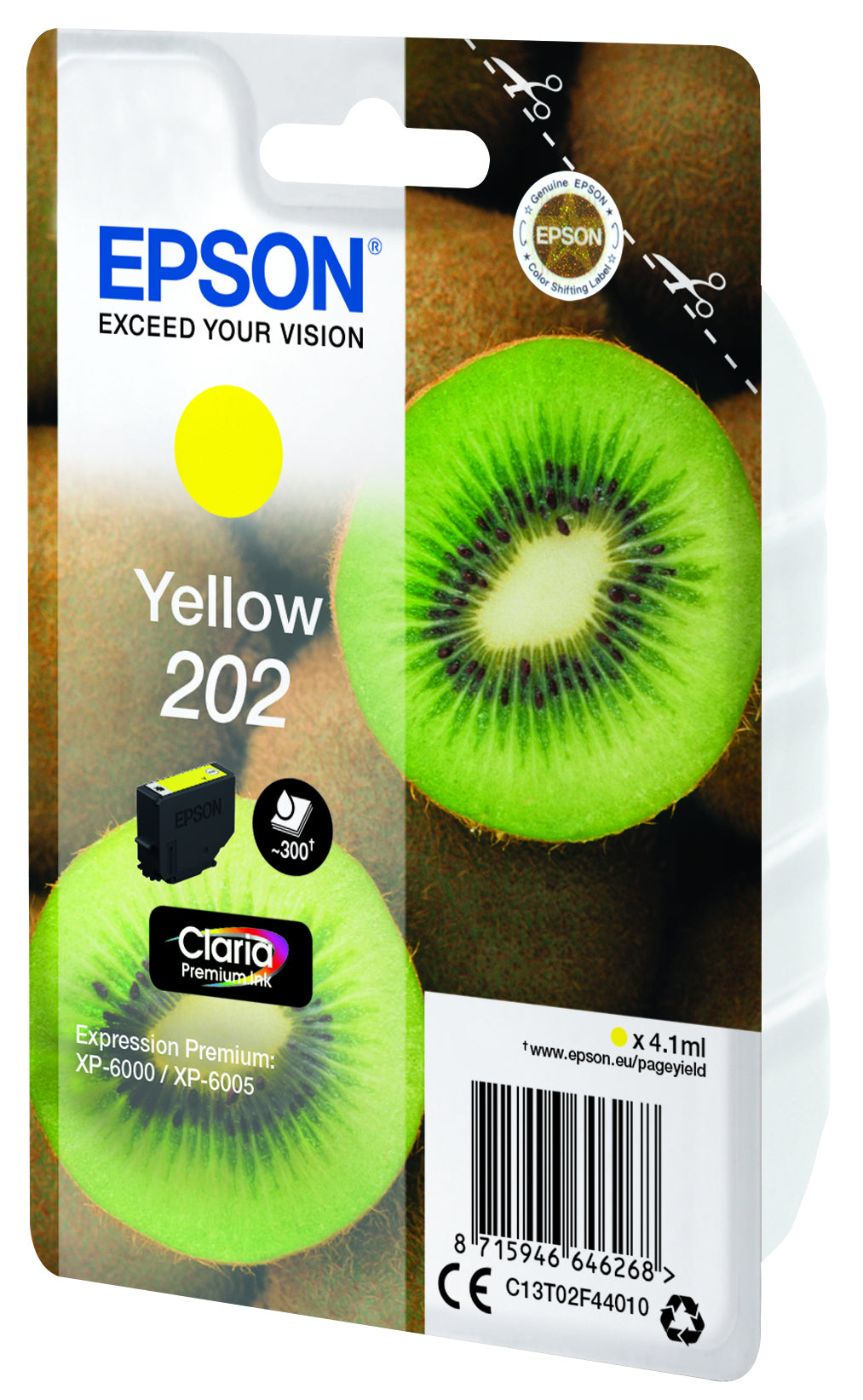 Epson Tintenpatrone C13T02F44010, Gelb, 4,1 ml – für Tintenstrahldrucker/Multifunktionsgeräte