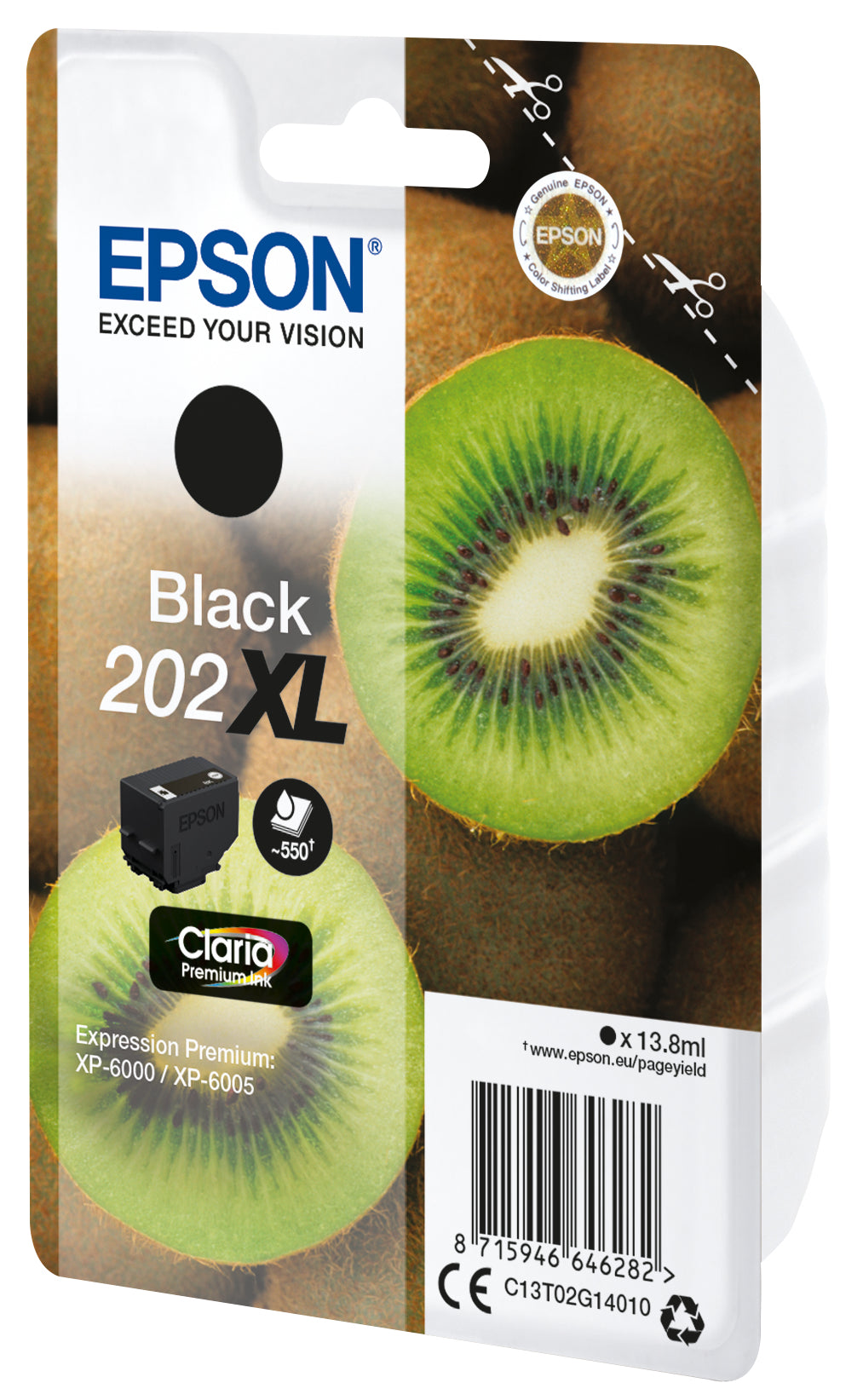 Epson Tintenpatrone 202XL, Schwarz, XL, 13,8 ml – für Tintenstrahldrucker/Multifunktionsgeräte