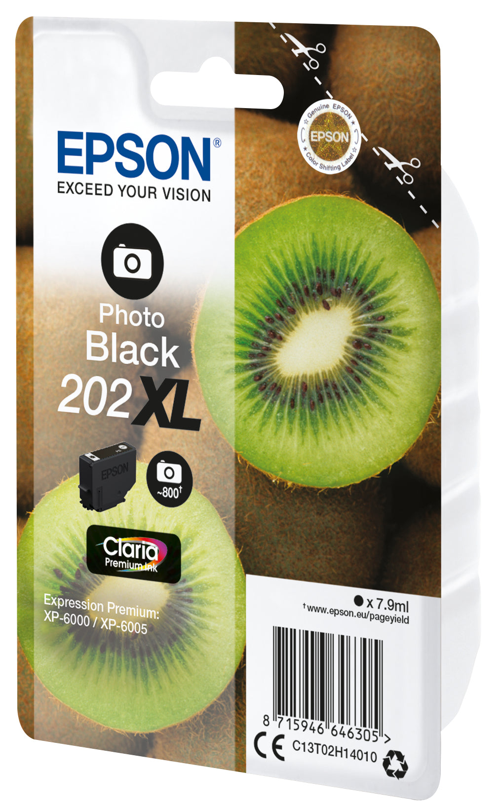 Epson 202XL Foto-Schwarz Tintenpatrone (Original) – 800 Seiten – für Epson 202XL – C13T02H14020