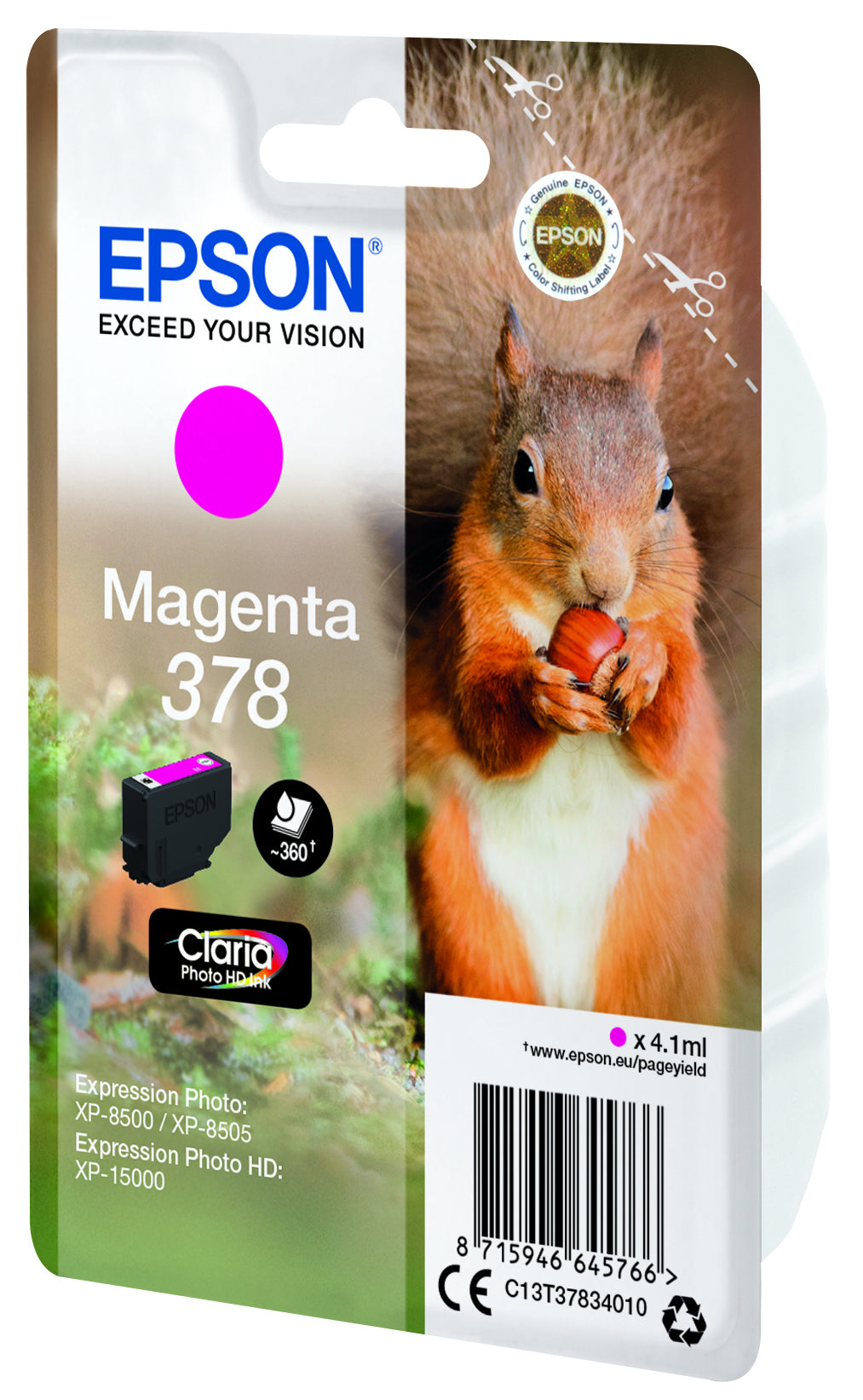 Epson 378 Magenta Tintenpatrone (Original) – 360 Seiten – für Expression Photo XP-8500/HD XP-15000