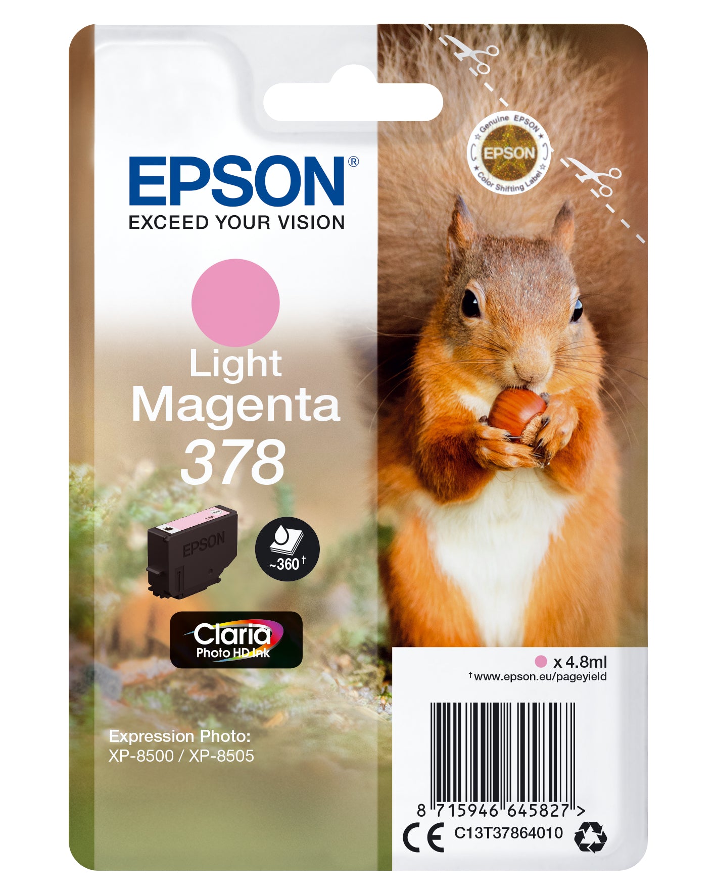 Epson 378 Magenta Tintenpatrone (Original) – 360 Seiten – für Expression Photo XP-8500/HD XP-15000