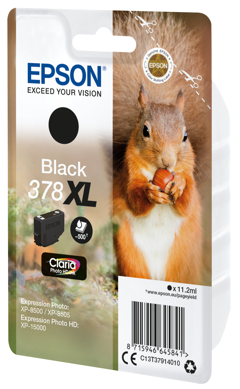 Epson Tintenpatrone 378XL, Schwarz, 500 Seiten – für Expression Photo XP-8500, Expression Photo HD XP-15000