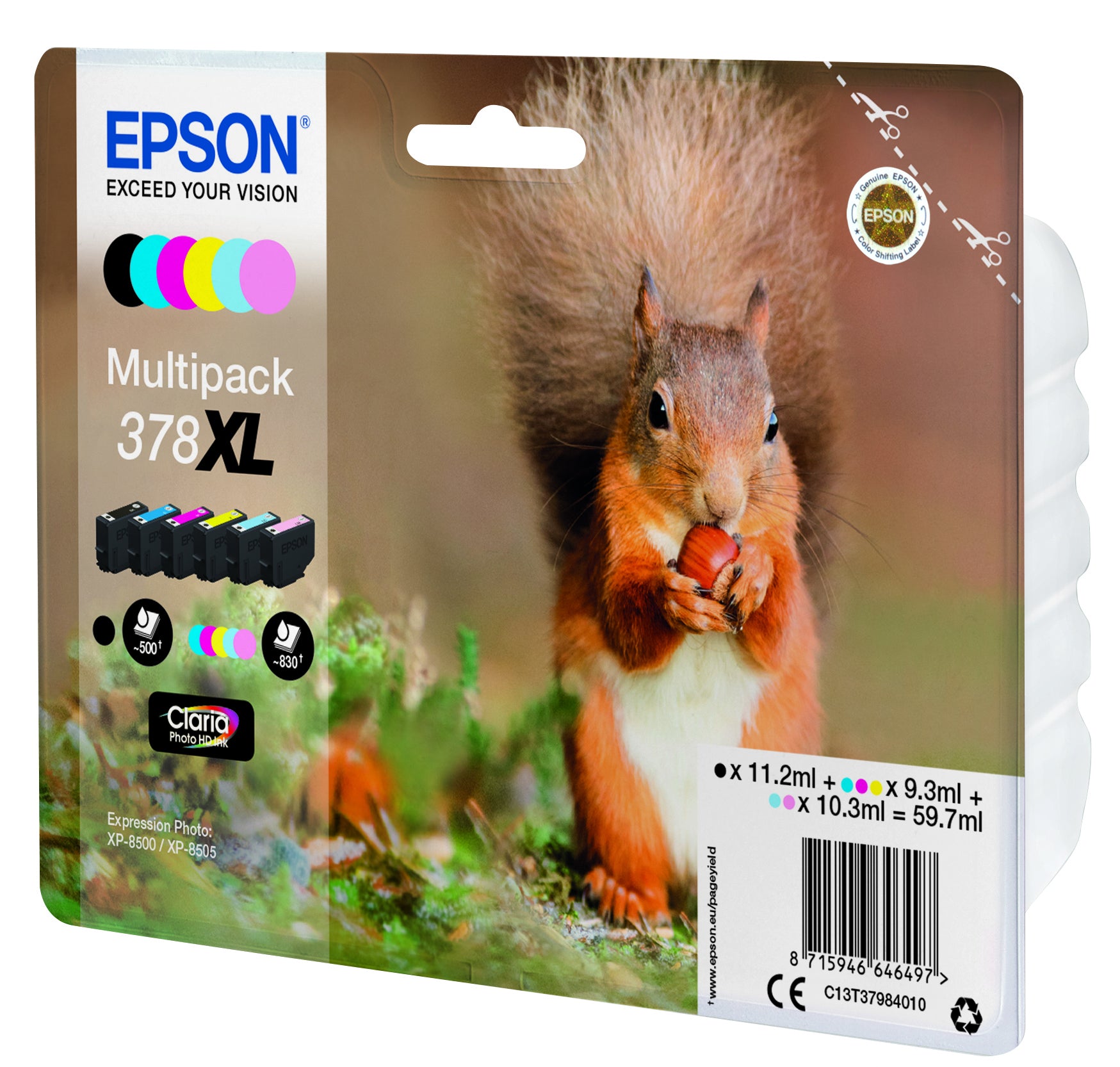 Epson Tintenpatronen-Multipack 378XL, 6er-Pack – für Inkjetdrucker und Multifunktionsgeräte