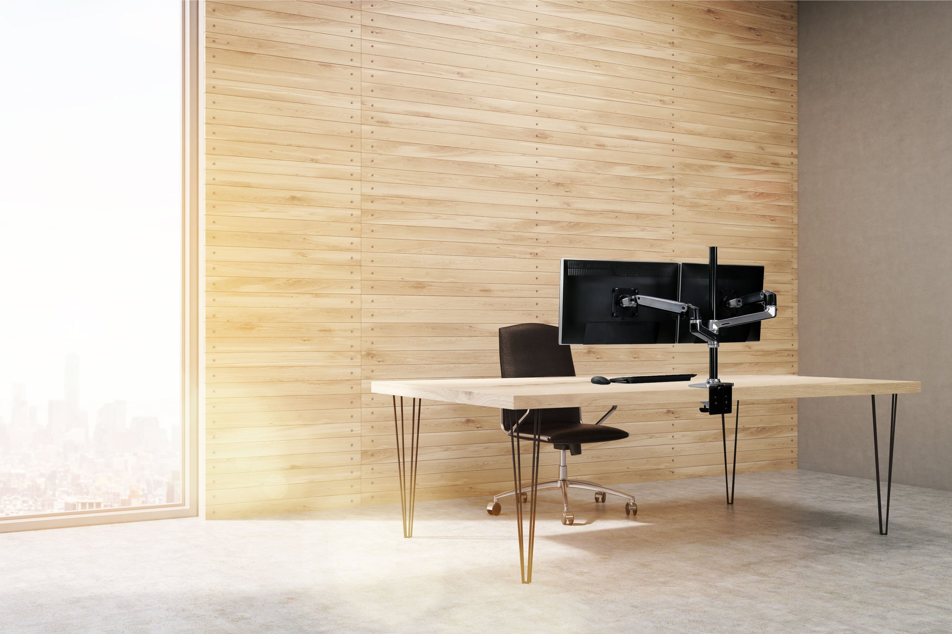 Ergotron LX Dual Stacking Arm – Monitorarm, Dual, Hohe Säule, Schwarz, Poliert