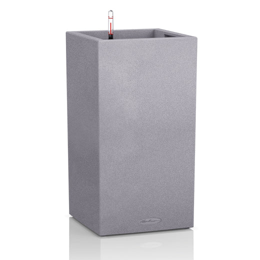 LECHUZA CANTO Stone 30 hoher Pflanzkübel – 30 × 30 × 56 cm – Kunststoff, grau