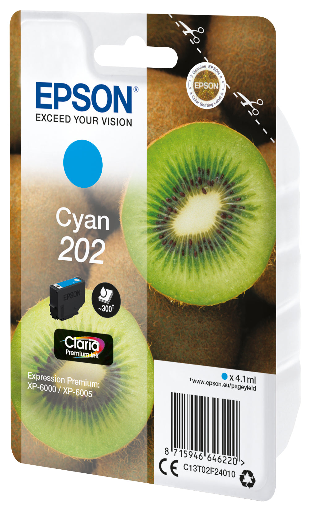 Epson Tintenpatrone C13T02F24010, cyan, 4,1 ml
