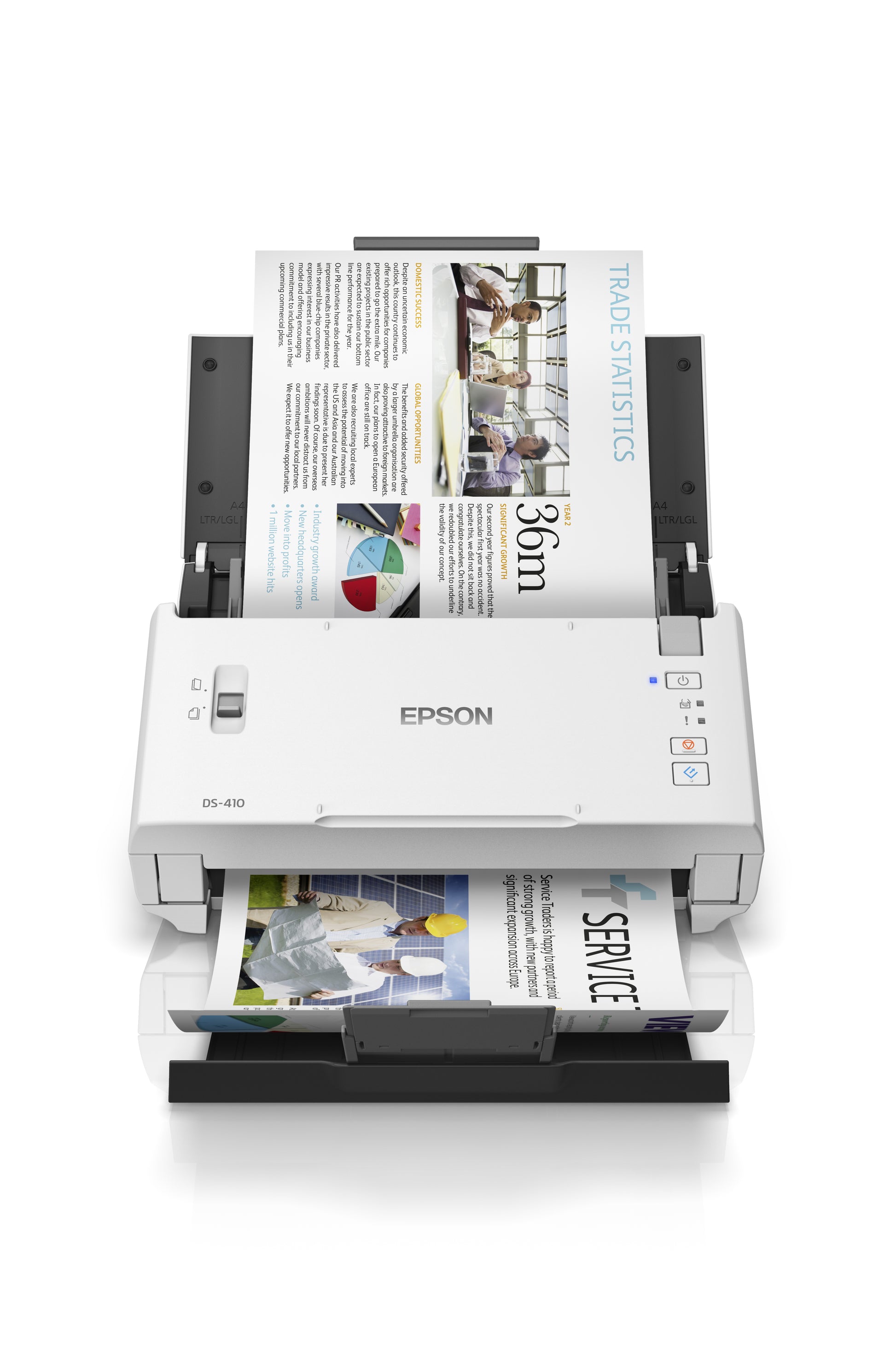Epson WorkForce DS-410 – Dokumentenscanner, A4, Duplex, 26 ppm, 600 dpi, ADF 50 Blatt, USB