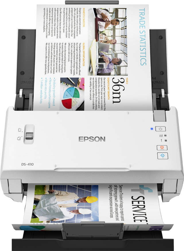 Epson WorkForce DS-410 – Dokumentenscanner, A4, Duplex, 26 ppm, 600 dpi, ADF 50 Blatt, USB