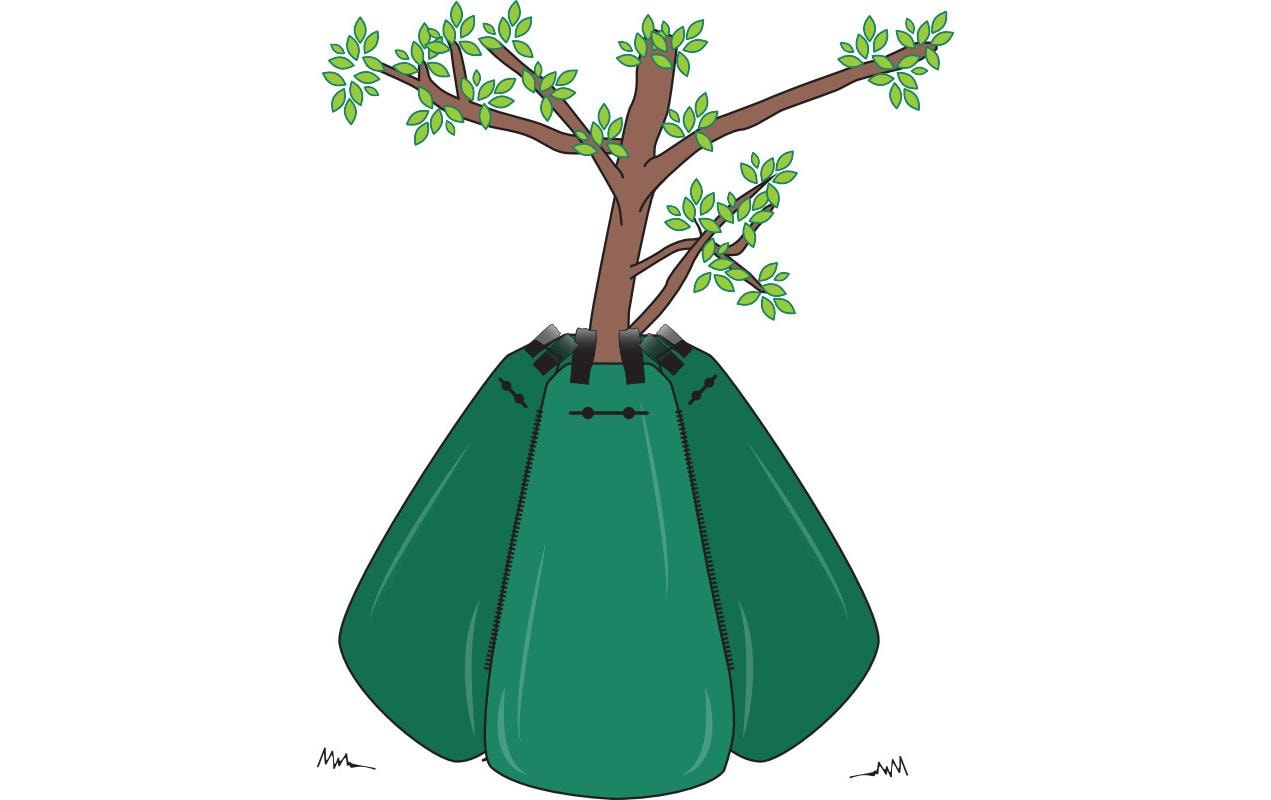 Windhager Baumbewässerungsbeutel 95 l – grün – Ø 320 × 1150 mm