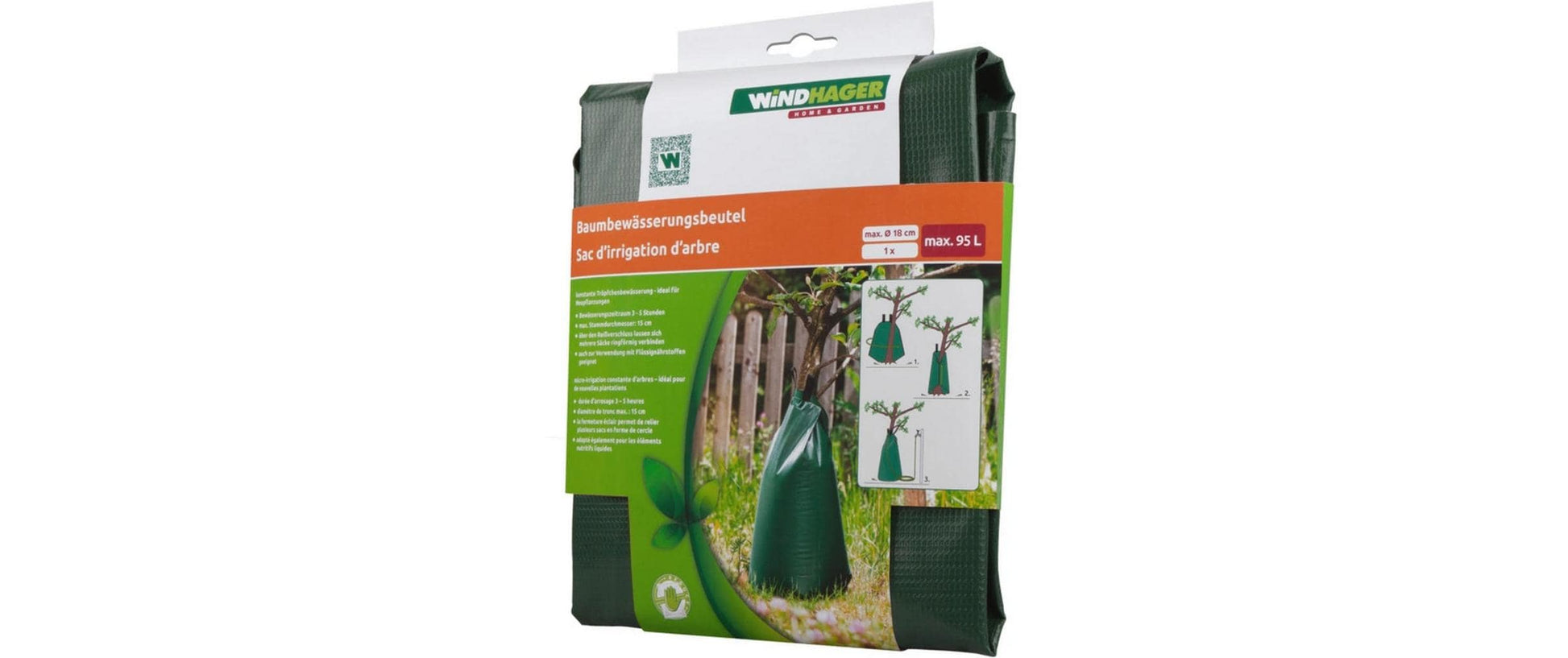 Windhager Baumbewässerungsbeutel 95 l – grün – Ø 320 × 1150 mm