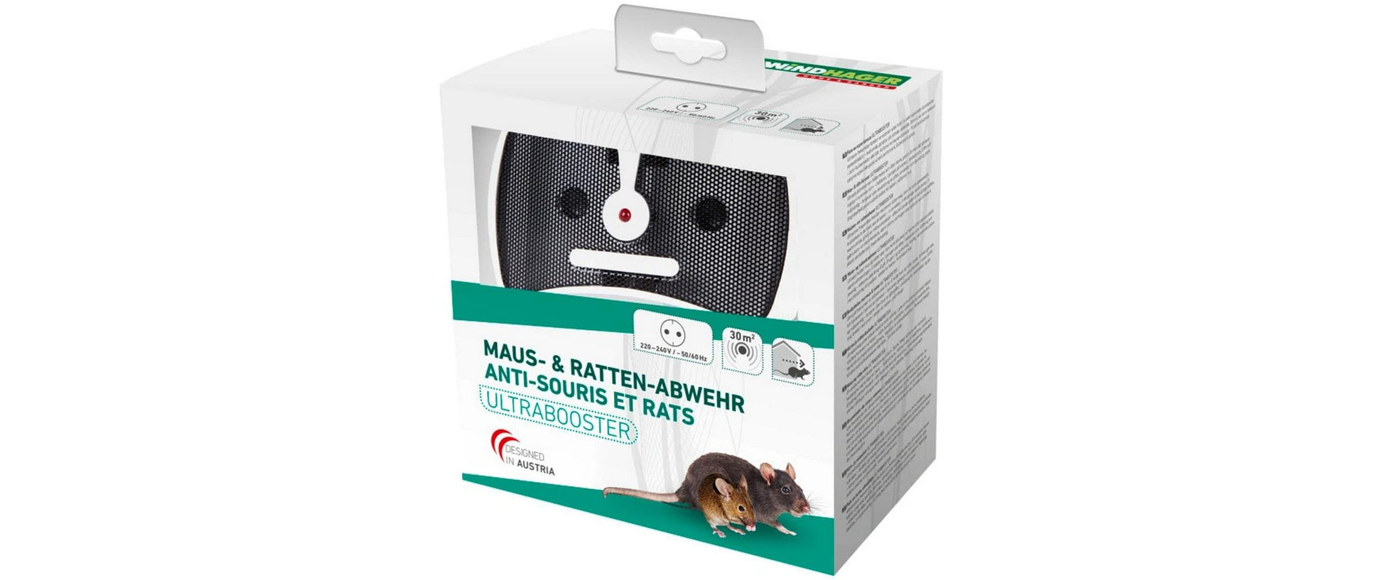 Windhager Ultrabooster Tiervertreiber – weiss – für Mäuse, Ratten