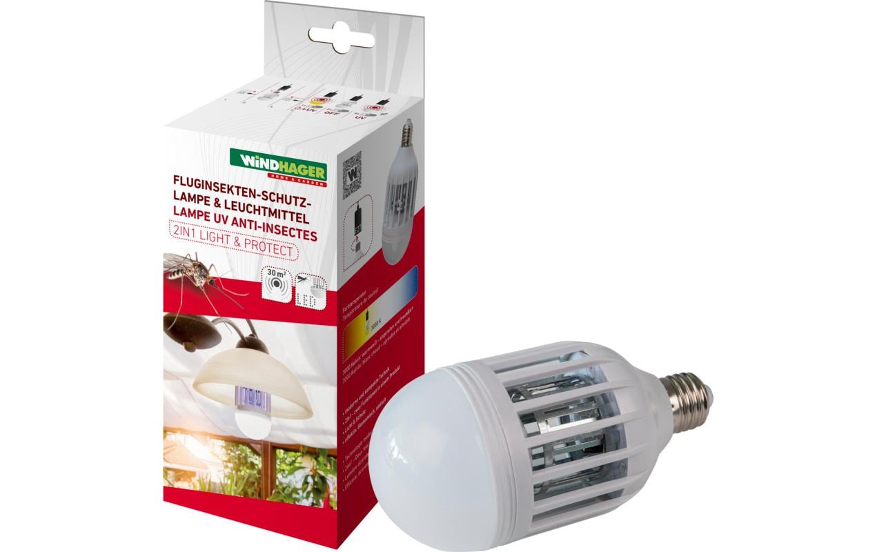 Windhager Insektenfalle – Grau – UV-Lampe, Deckenmontage – Für Fluginsekten