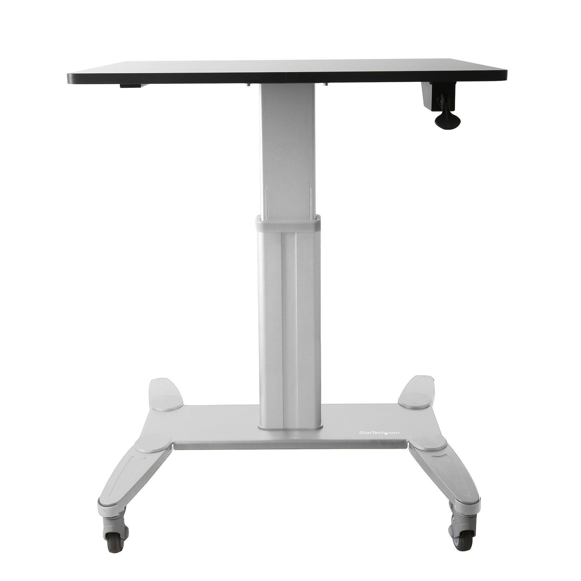 StarTech.com Mobiler Steh-Arbeitsplatz, höhenverstellbar 75–115 cm, 50 kg, schwarz/silber, für 1 Monitor