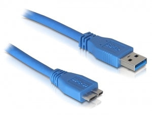 DeLOCK USB-A auf Micro-USB-B Kabel – USB 3.2 Gen 1 (5 Gbit/s) – 3 m – Blau