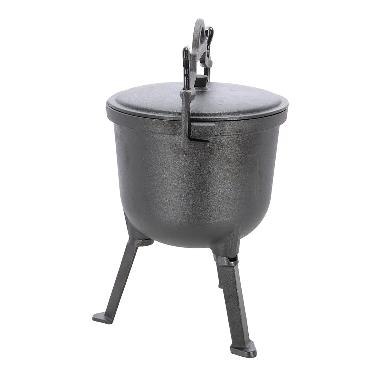 Esschert Design Kochtopf FF648 – 6,8 l, Gusseisen, für Feuer, Grillrost – Schwarz