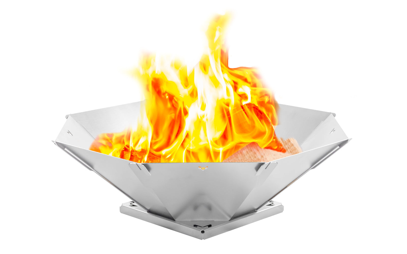 FENNEK Feuerschale – Ø 50 × 16 cm – Edelstahl, Silber