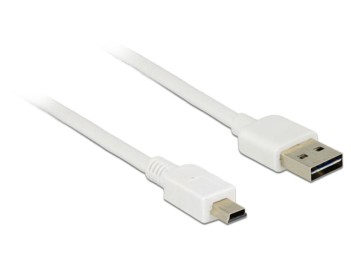 DeLOCK USB-A auf Mini-USB-B Kabel – USB 2.0 (480 Mbit/s) – 3 m – Weiss