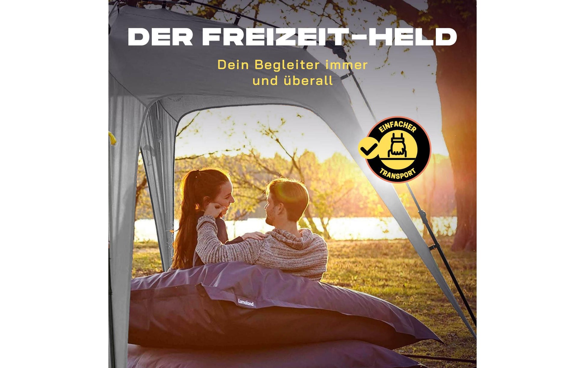 Where Tomorrow – Pop Up Pavillon – Wasserfest, UV-Schutz – 250 × 190 × 250 cm – Hellgrau – Polyester