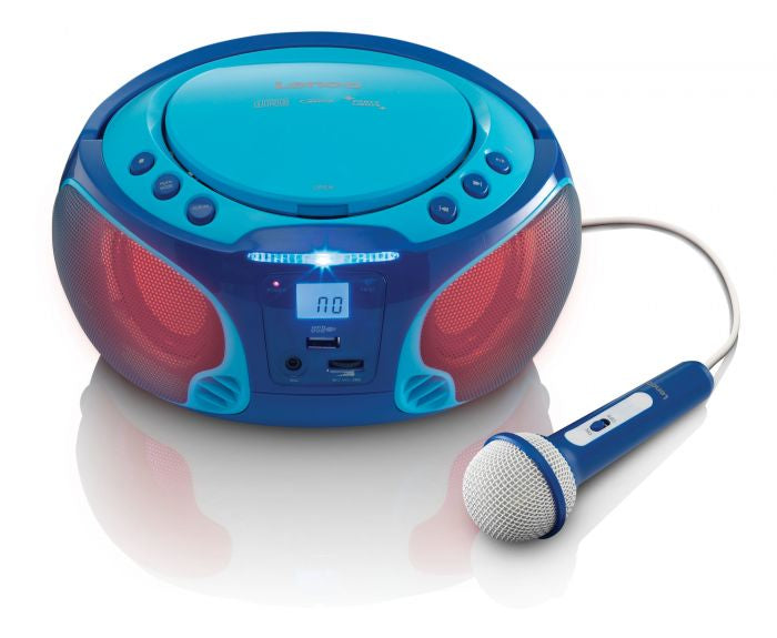Lenco SCD-650 – CD-Player – Portabel – UKW, USB, Akkubetrieb, mit Lautsprecher – Blau