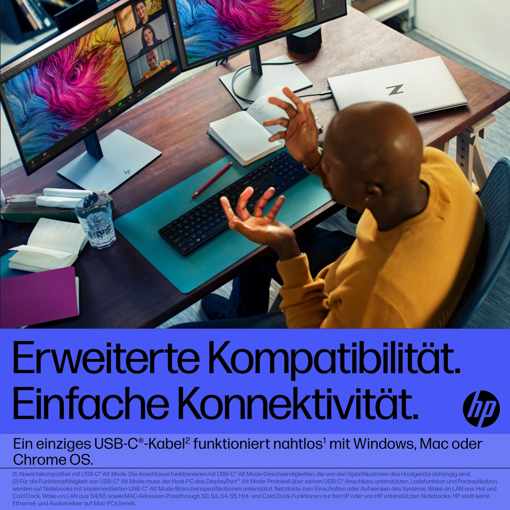 HP 120W G4 Dockingstation – Thunderbolt 4, 2× DP, 1× HDMI, 4× USB-A, 1× USB-C, 120 W PD, für Windows/Mac