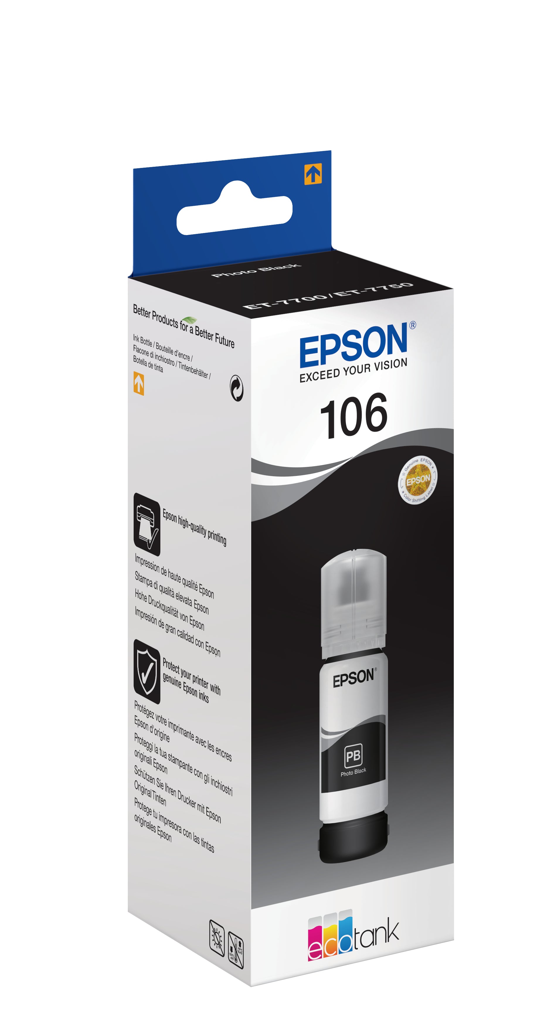 Epson Tintenpatrone 106, Schwarz, 5'000 Seiten – für Inkjetdrucker/Multifunktionsgeräte