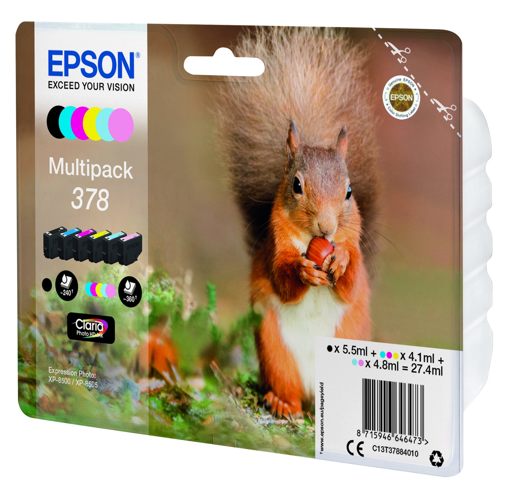 Epson 378 Tintenpatronen-Multipack, 6er-Set (Original) – für Expression Photo XP-8500/XP-15000