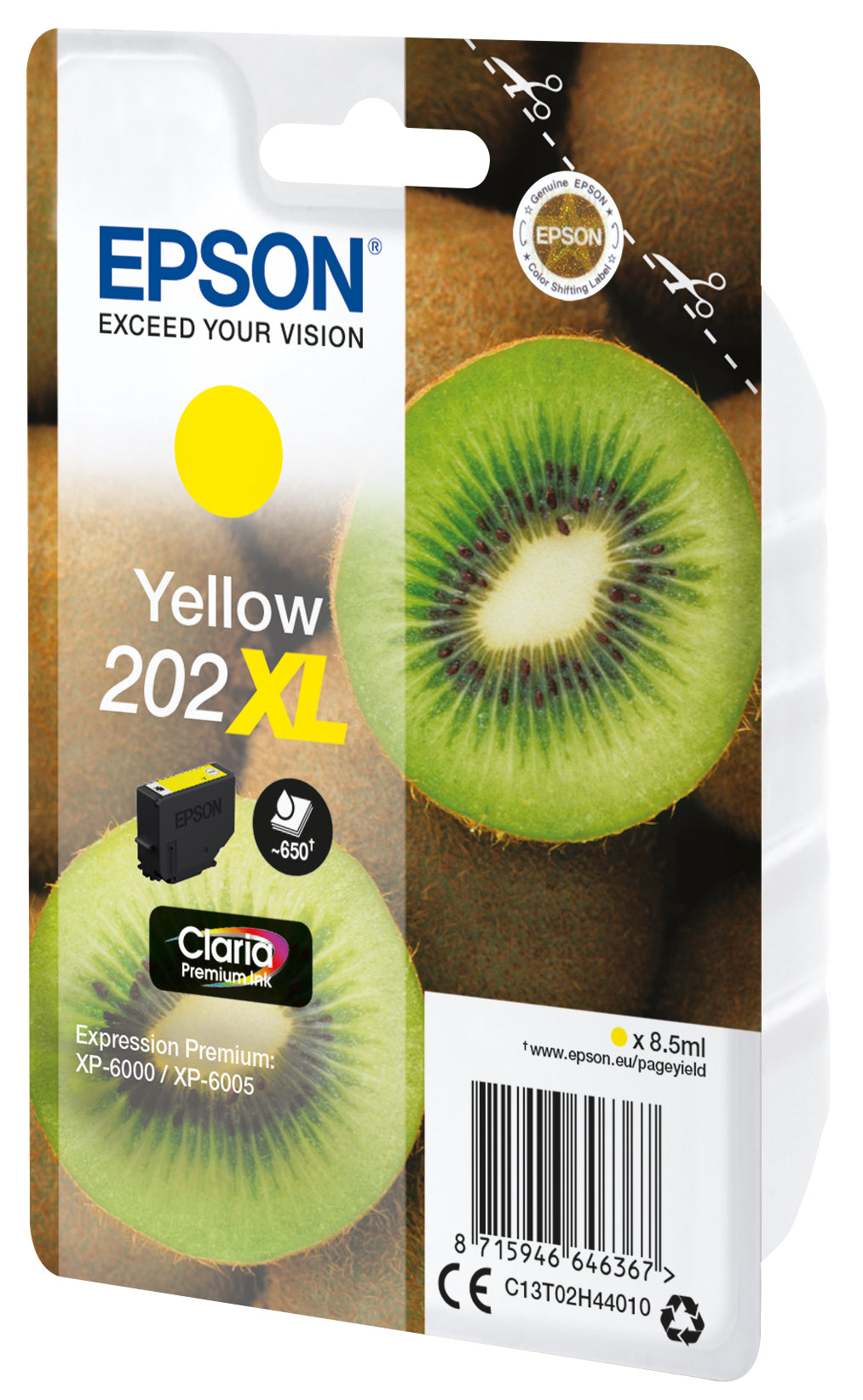 Epson 202XL Gelbe Tintenpatrone (Original) – 650 Seiten – für Epson – C13T02H44020