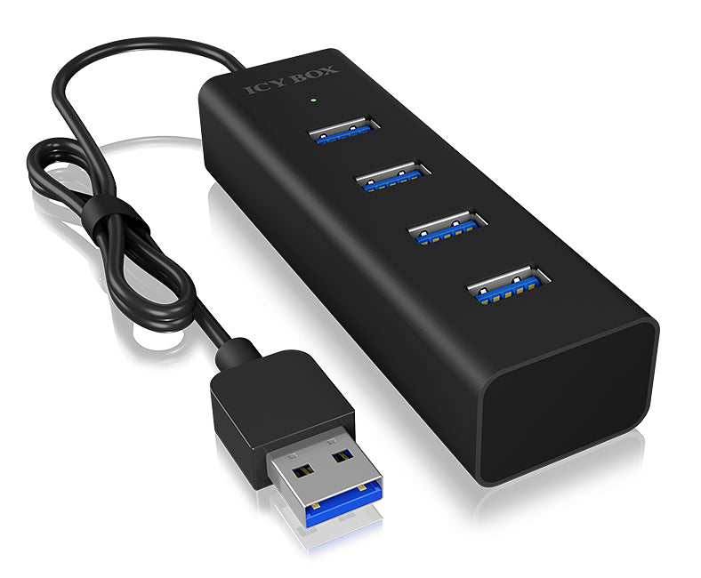 ICY BOX IB-HUB1409-U3 USB-Hub – 4× USB-A, für Windows/Mac/Linux