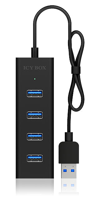 ICY BOX IB-HUB1409-U3 USB-Hub – 4× USB-A, für Windows/Mac/Linux