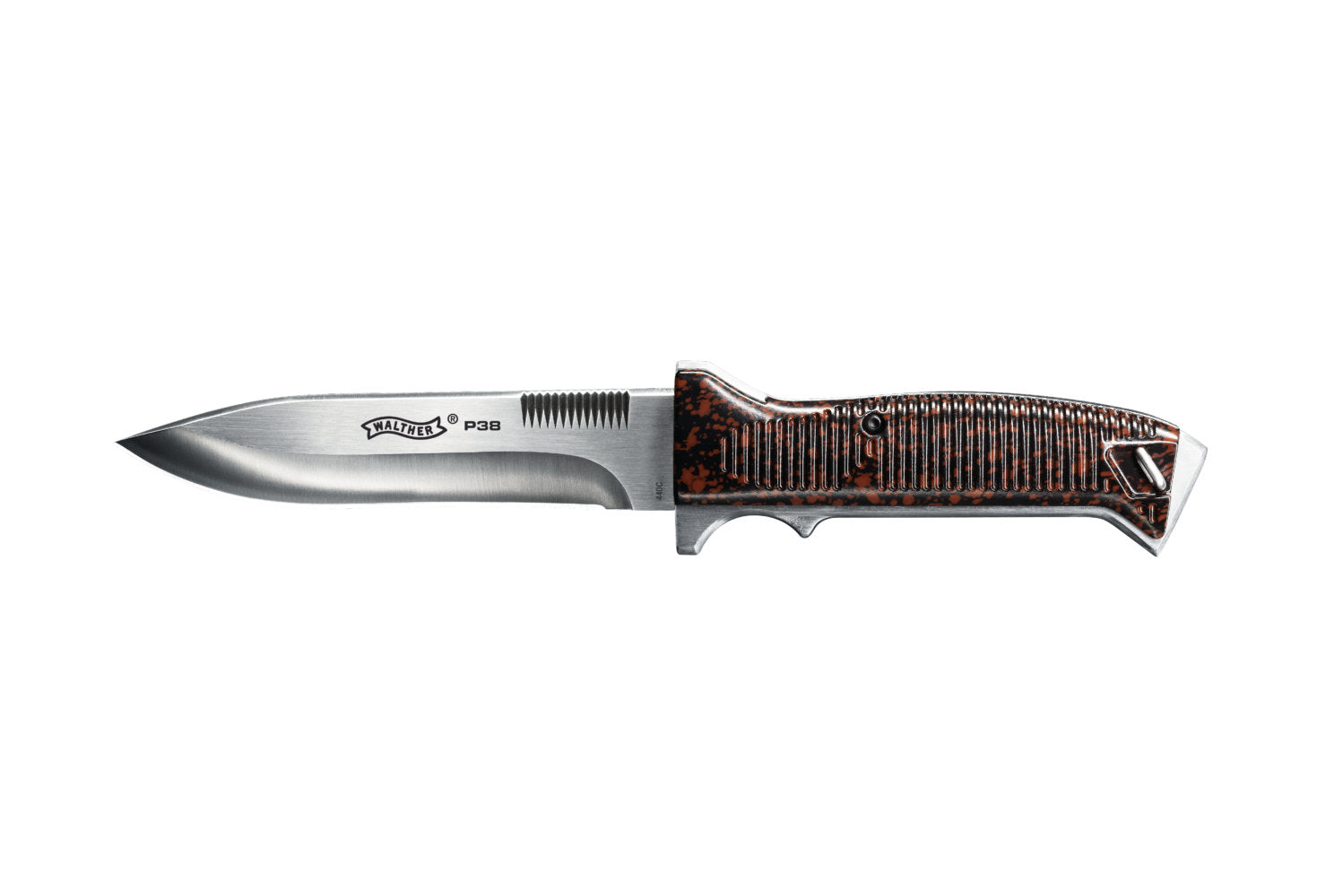 Walther P38 – Outdoormesser 135 mm, inklusive Messerscheide, braun
