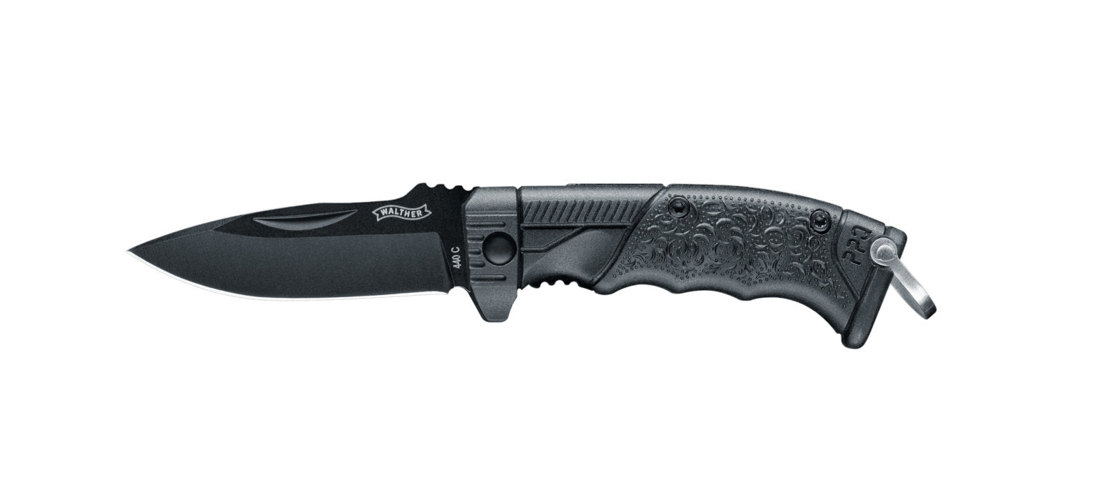 Walther Micro PPQ – Klappmesser 48 mm, Edelstahl/Polymer, Liner-Lock, Schwarz