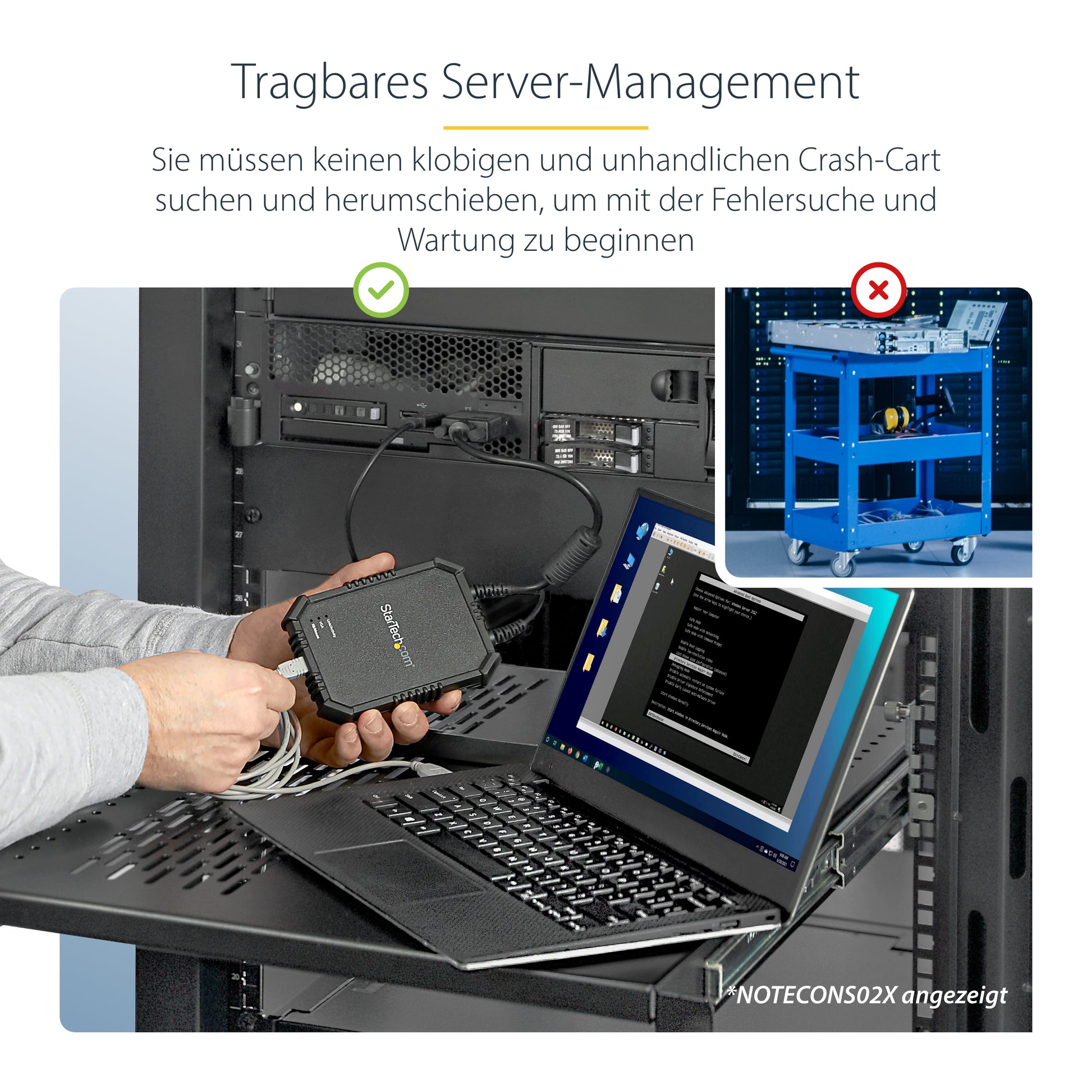 StarTech.com USB-Extender (KVM Crash-Cart Adapter) – VGA, USB 2.0, USB Mini-B/USB A, PS/2 – für Laptop