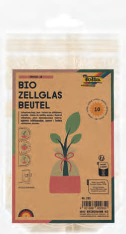 Folia Cellophantüten – Spitzen – Kunststoff, mit Kreuzboden – 180 × 300 mm – 10 Stk.
