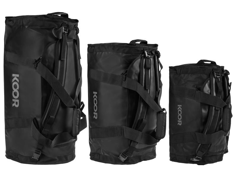 KOOR Sporttasche Sooma – 50 l, aus rPET, schwarz, 37 × 40,5 × 60,5 cm