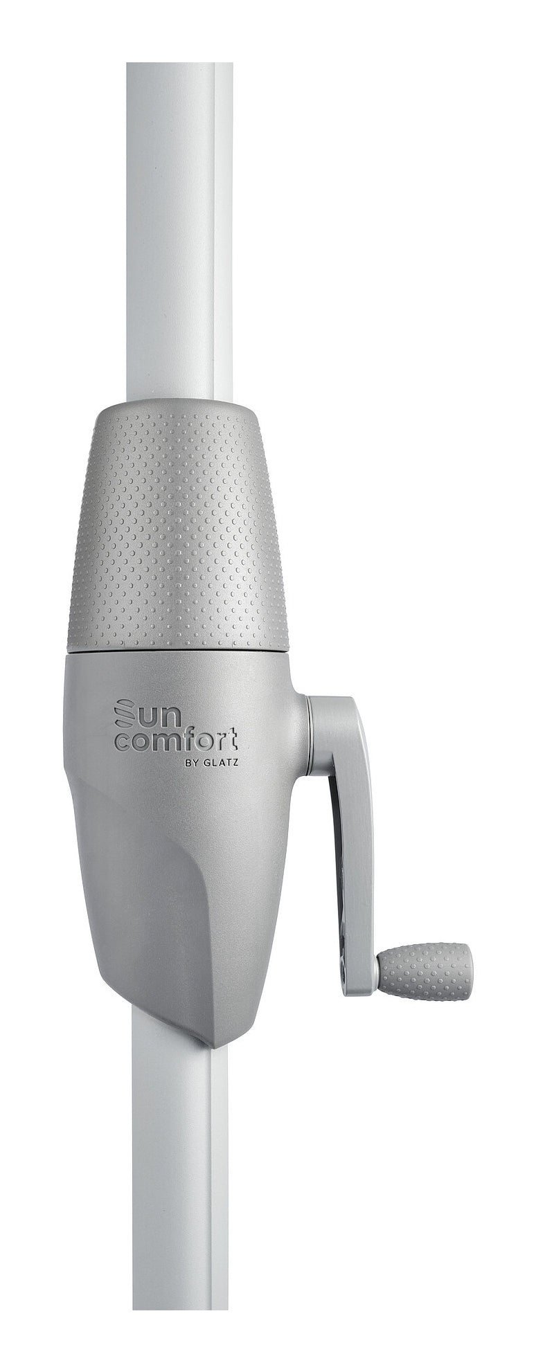 Suncomfort by Glatz Stockschirm Shell Turn – Ø 250 cm, L 239 cm – Graubraun – höhenverstellbar, neigbar