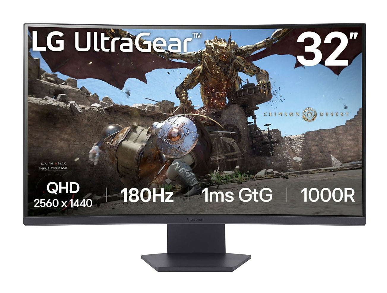 LG 32GS60QC-B – 31,5" Curved, 2560 × 1440 (WQHD), VA, 180 Hz, HDR10