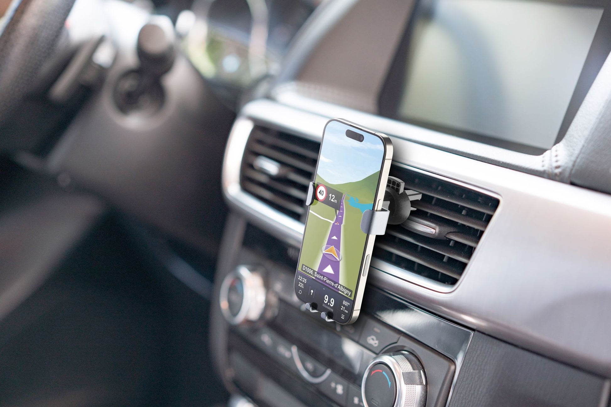 Cellularline Auto-Halterung, Lüftung, Clip, zusammenklappbar – für Smartphones bis 8,5 cm Breite – Schwarz