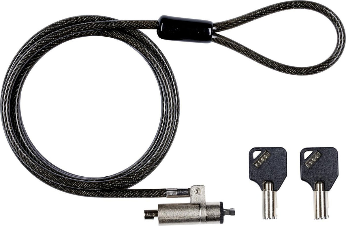 eSTUFF Hauptschlüssel-Sicherheitsschloss für Monitor – 1,8 m Kabel, Ø4,5 mm, 2 Schlüssel – Schwarz