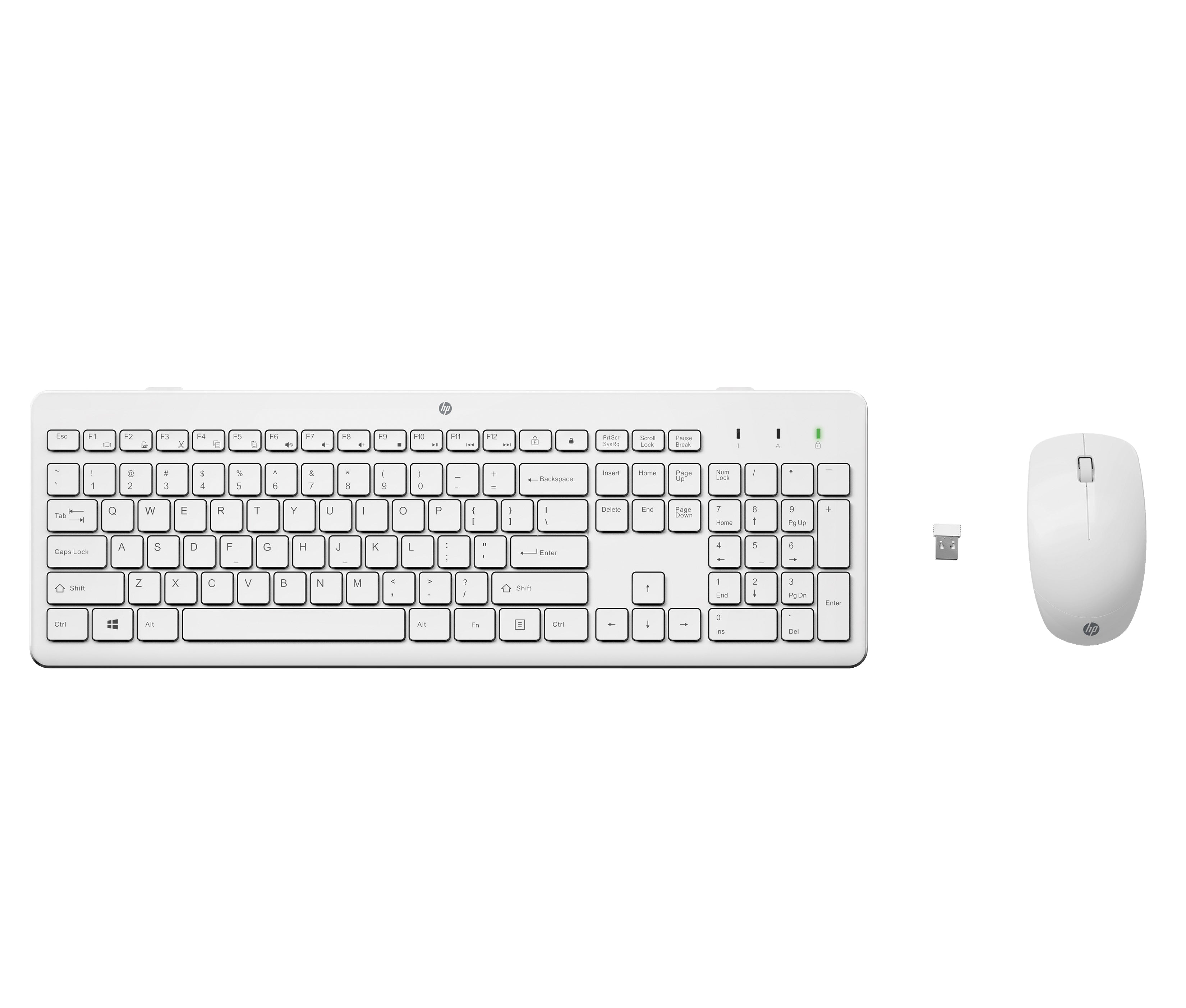 HP 230 – Tastatur- und Maus-Set – Membran – 2,4 GHz USB-A (Empfänger) – Weiss – für HP-PCs mit USB-A-Anschluss