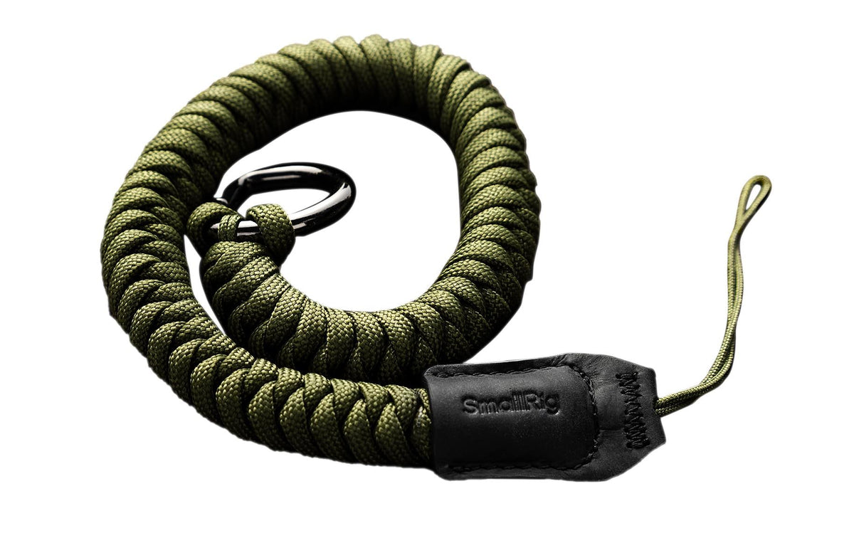SmallRig 5054 Handgelenkschlaufe – Echtes Leder/Nylon, 26 mm breit, 0,41 m lang – für Digitalkameras – Grün
