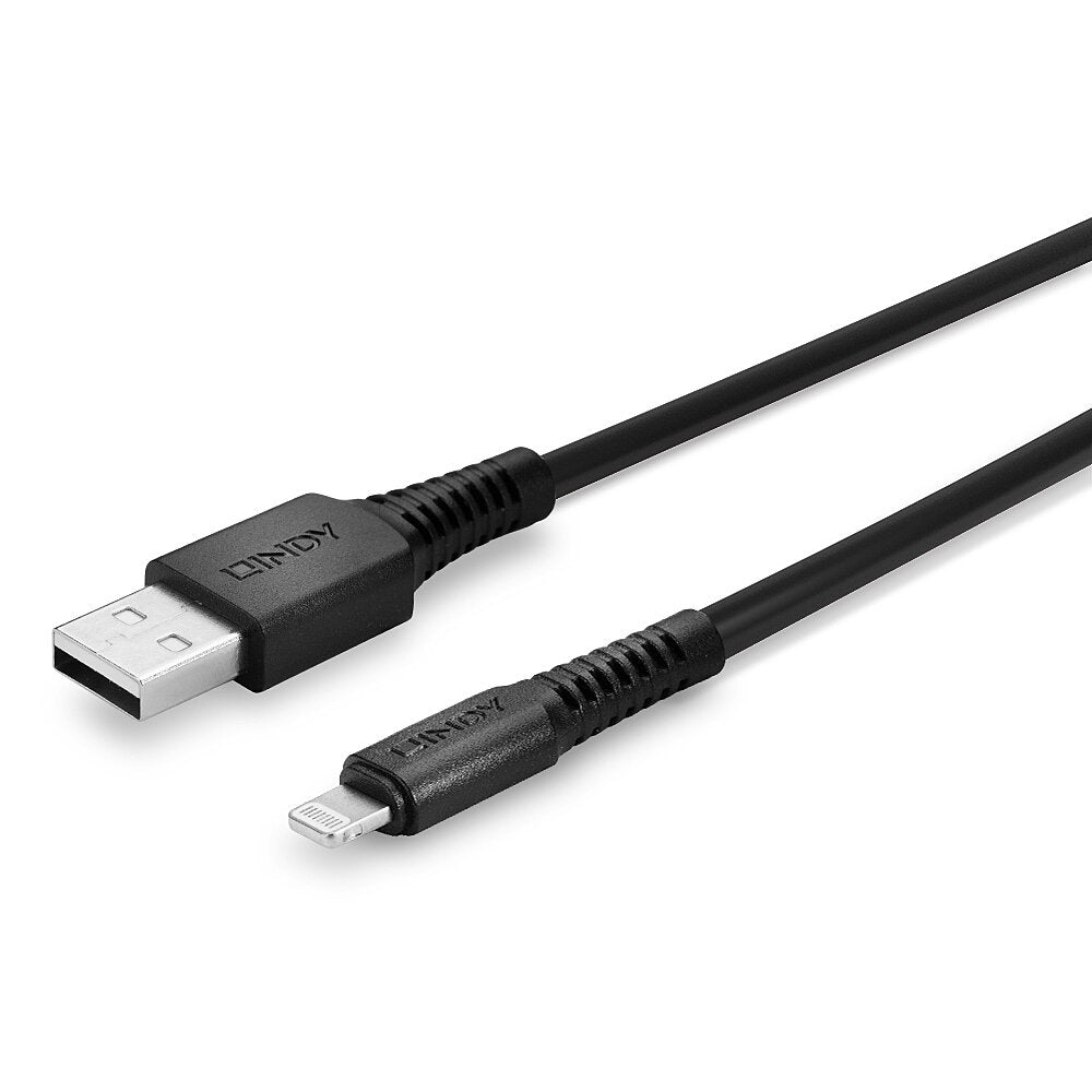 Lindy USB auf Lightning Kabel, 0,50 m, Schwarz – für iPhone, iPad, iPod