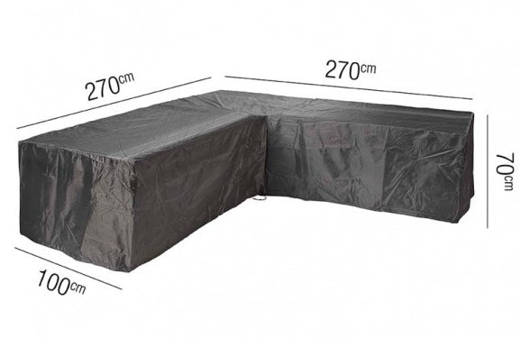 AeroCover Schutzhülle L-Form 2700×2700×1000×H700 mm – Ripstop-Polyester – Schwarz