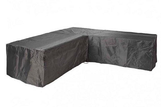 AeroCover Terrassensofaabdeckung L-Form 300 × 100 × 70 cm, Schwarz, Ripstop-Polyester, Wetterfest, für Lounges