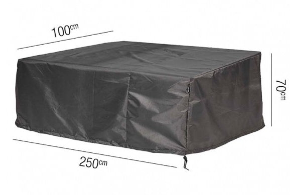 AeroCover Schutzhülle 2500 × 700 × 1000 mm – Ripstop-Polyester – Schwarz – für Loungebank