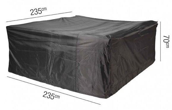 AeroCover Schutzhülle Rechteckig 235 × 235 × 70 cm, Schwarz, Ripstop-Polyester, Wasserfest, Atmungsaktiv, Für