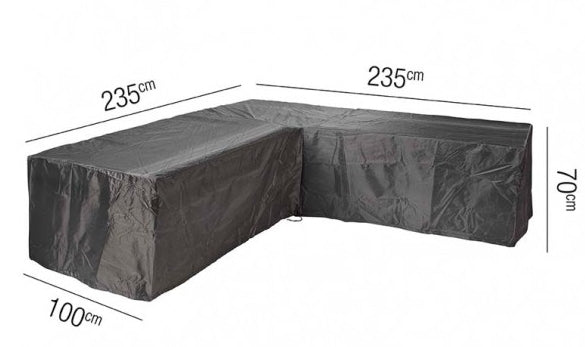 AeroCover Terrassensofaabdeckung – 235 × 235 × 100 × H70 cm, Schwarz, Ripstop-Polyester